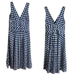 Zara Dress Size M Black Ivory Spotted Midi Party Wedding Pleated Waist